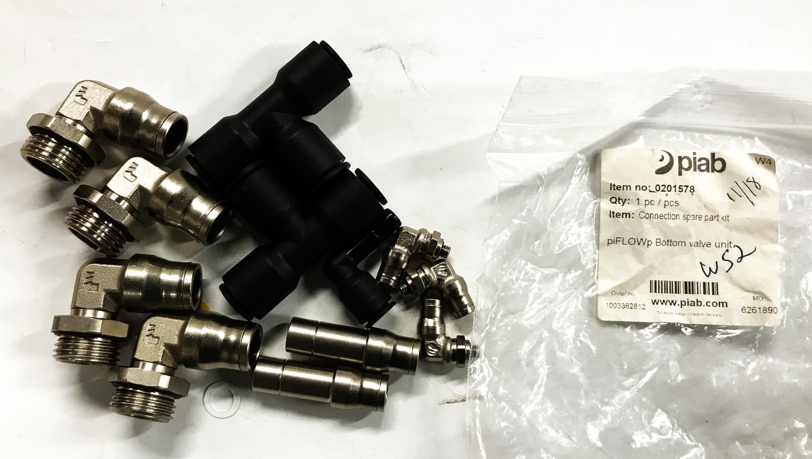 Piab Bottom Valve Unit Spare Parts Kit (with extra parts) 0201578 NOS