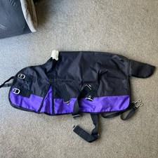 50g TURNOUT RUG PONY/HORSE PURPLE/BLACK LIGHTWEIGHT WATERPROOF 3