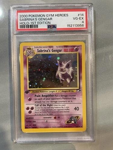Pokémon Gym Heroes Sabrina's Gengar 14/132 Holo 1st Edition PSA 4 Holo Rare 2000