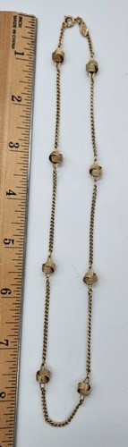 Avon Vintage Gold Tone Knot Station Curb Chain Necklace 16 Inch Classic Jewelry