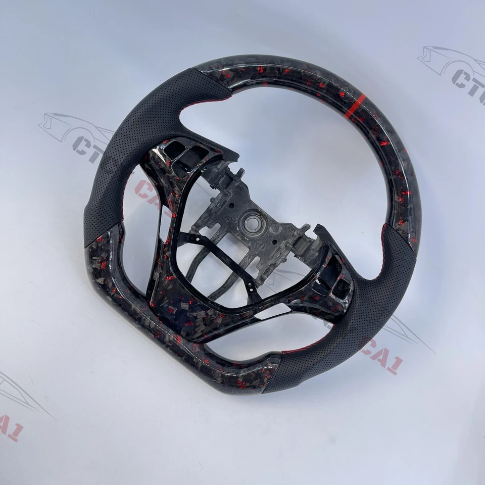 Volante de fibra de carbono forjado personalizado para Hyundai Genesis Coupé con moldura Foto 2 de 4