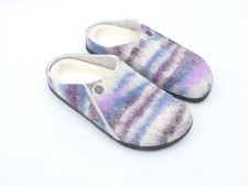 Birkenstock Slippers Zermatt Mules Wool Felt Stripes Purple UK 4.5 EU 37