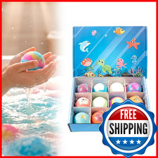 Ocean Toy Bath Bomb Set - 12 Pack w/ Sea Animal Surprise Inside - Gentle Formula