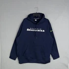 Seattle Seahawks Hoodie Sweatshirt Mens 2XL Blue NFL Football Nike Therma Fit