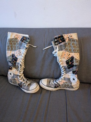 Converse All Star size 9 kniehoch Stiefel Knee high sneakers Patchwork EUR 42,5