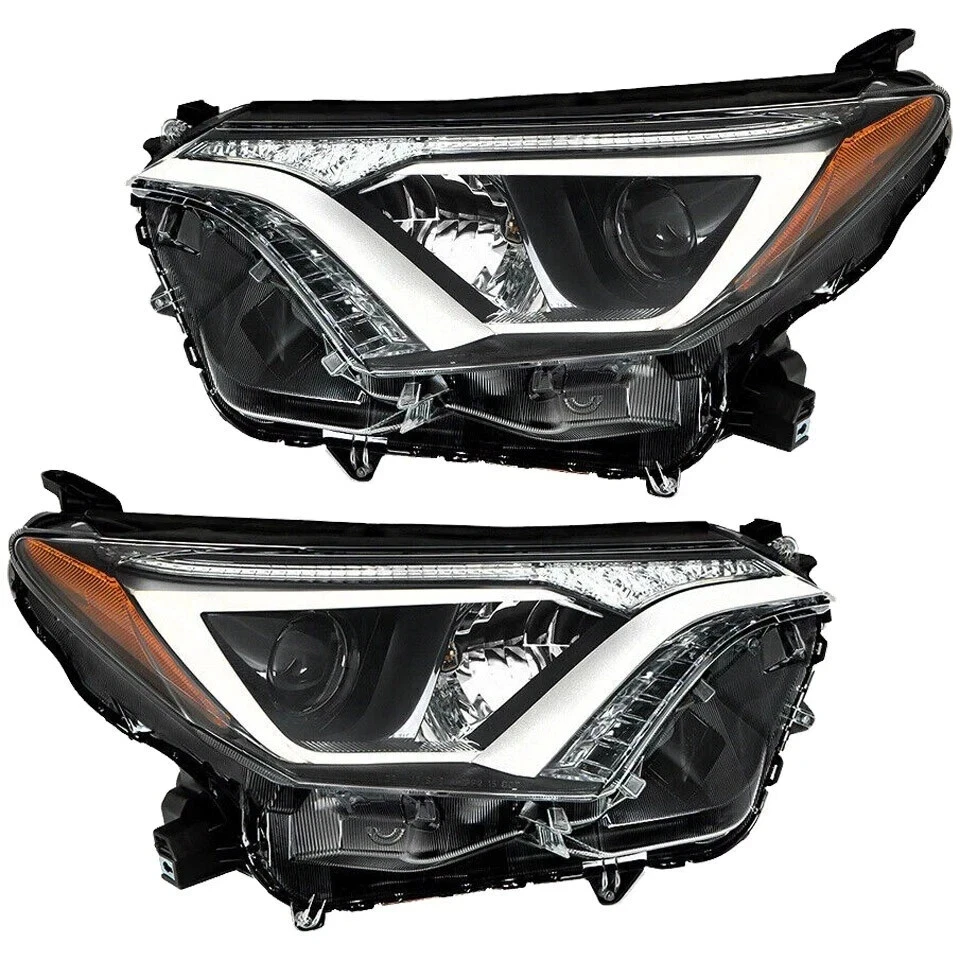 Front Grille Assembly & Headlight Assembly Kit For 2016-2018 Toyota RAV4 - Image 4 of 4