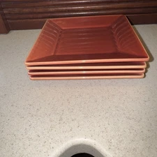 Pottery Barn Burnt Orange Bread Plates - Set of 4