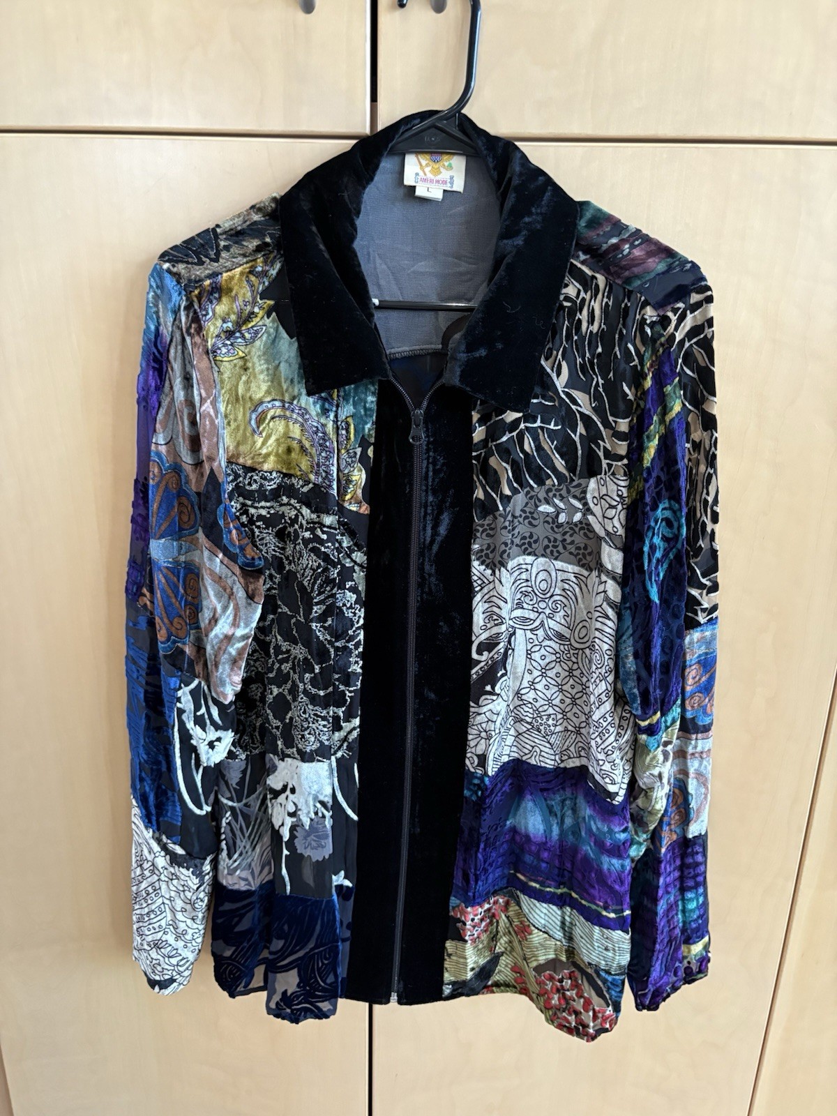 Ameri Mode Velvet Patchwork Jacket – Retro Boho C… - image 1