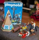 Vintage Playmobil 3483 Native Indian Camp Teepee Totem Pole Canoe Indigenous