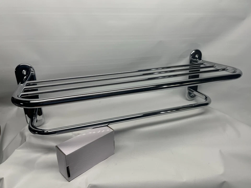 Toallero comercial CSI 5207-241CH Moen Donner 24 pulgadas con estante cromado hotel Foto 3 de 4