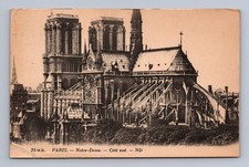 Vintage France Postcard PARIS NotreDame Cathedral 1928