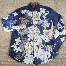Robert Graham Limited Edition Shirt Mens M Breeze of Leibo Silk Dragon Embroid