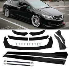 Front Bumper Spoiler Splitter Body Kit Side Skirt Rear Lip For Honda Civic 12-20