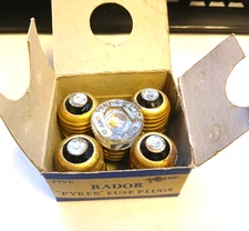 Lot Of 5 Glass Plug fuses   10 amp New Old Stock