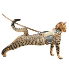 Tactical Cat Harness and Leash for Walking Escape Proof Breathable Mesh 