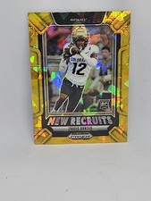 2025 Panini Prizm Draft Picks - New Recruits Travis Hunter #5 Gold Ice Prizm 