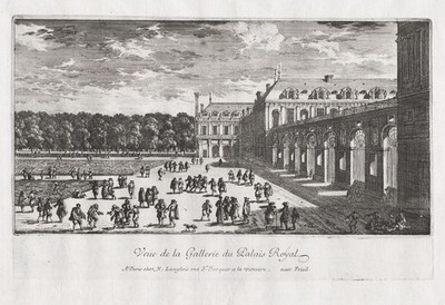 Paris Palais Royal garden jardin Garten Perelle Kupferstich gravure engraving