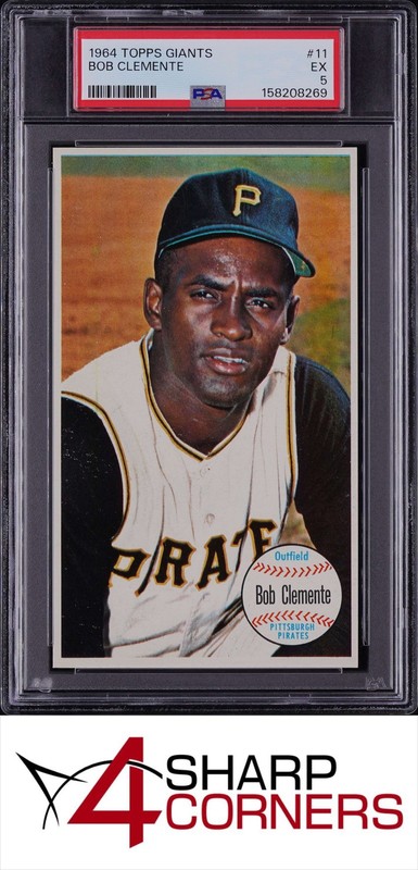 1964 TOPPS GIANTS #11 ROBERTO BOB CLEMENTE PIRATES HOF PSA 5