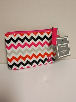Jonathan Adler For Barnes & Noble Zip Key Ring Pouch Zig Zag Stripe New W Tags