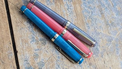 Fountain Pens Set of 3 JINHAO 82 Coral, Grey, and Teal Sparkle