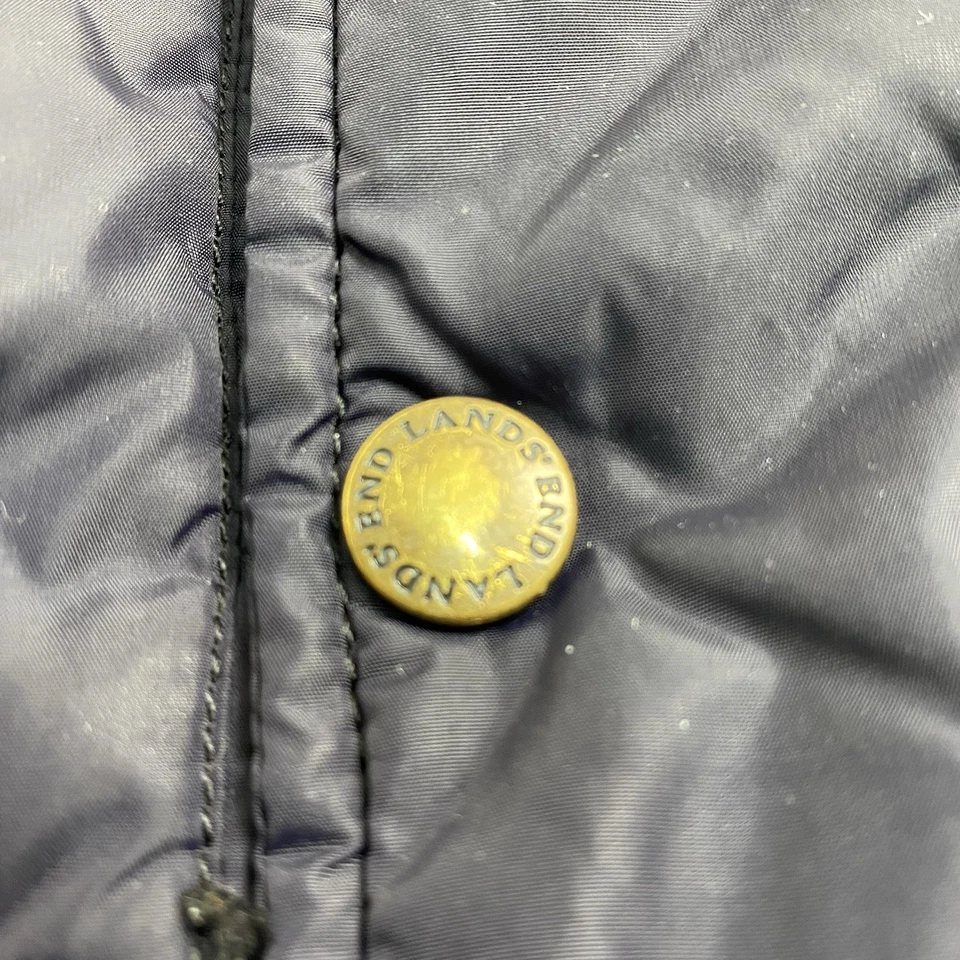 Lands End Mens Down Puffer Vest Button Snap Closure Size XL 46-48 Blue - Image 3 of 4