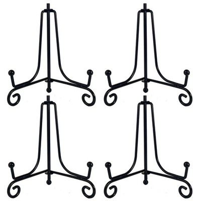 HENABLE 4PCS Premium Black Iron Plate Stands for Display 4 4IN,
