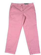 Talbots Relaxed Leg Ankle Chino Pants Size 10p Pink Cotton Blend NEW 35x27
