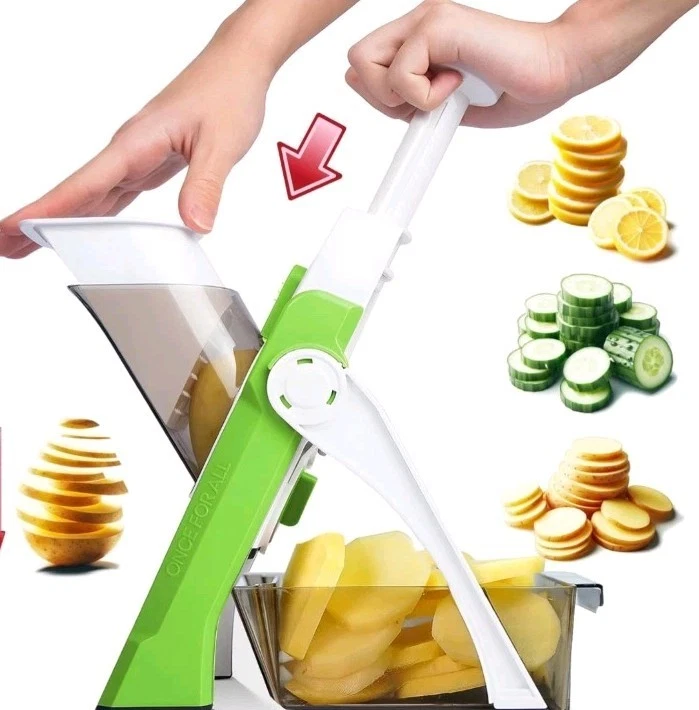 ONCE for ALL Mandoline Slicer | Adjustable Veg Cutter 0.1–8mm for Kitchen