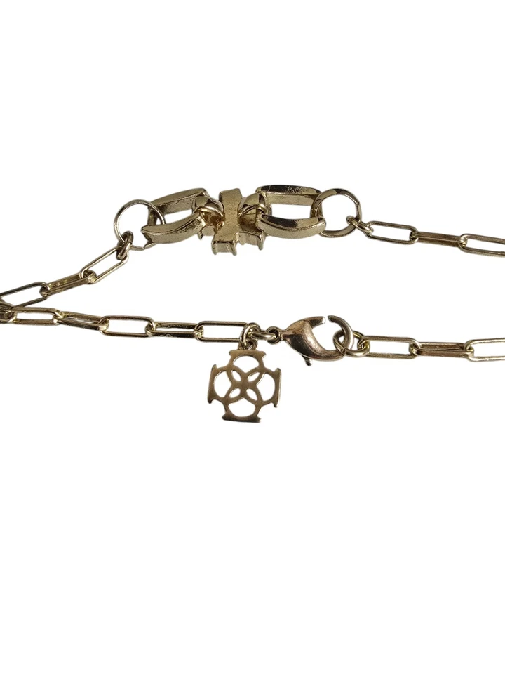 Collar estación cadena cristal gris chapado en oro para mujer Foto 3 de 4