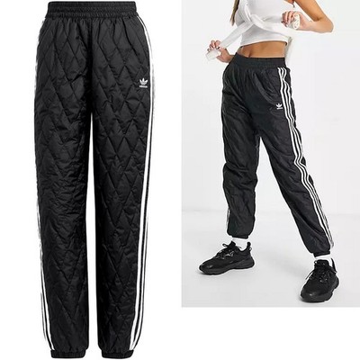 Adidas Damen Winter Trainingshose Thermo Hose Jogginghose gefüttert schwarz/weiß