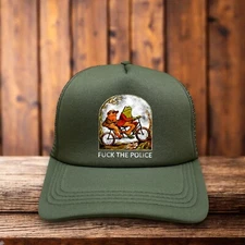 FTP Police Mens Trucker Hat Olive Snapback Resist Authority Anti-Cop Ball Cap