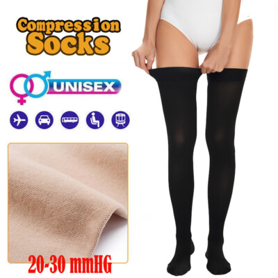Compression Stockings 20-30mmHg Thigh High Relief Socks With Silicone Band S-XL