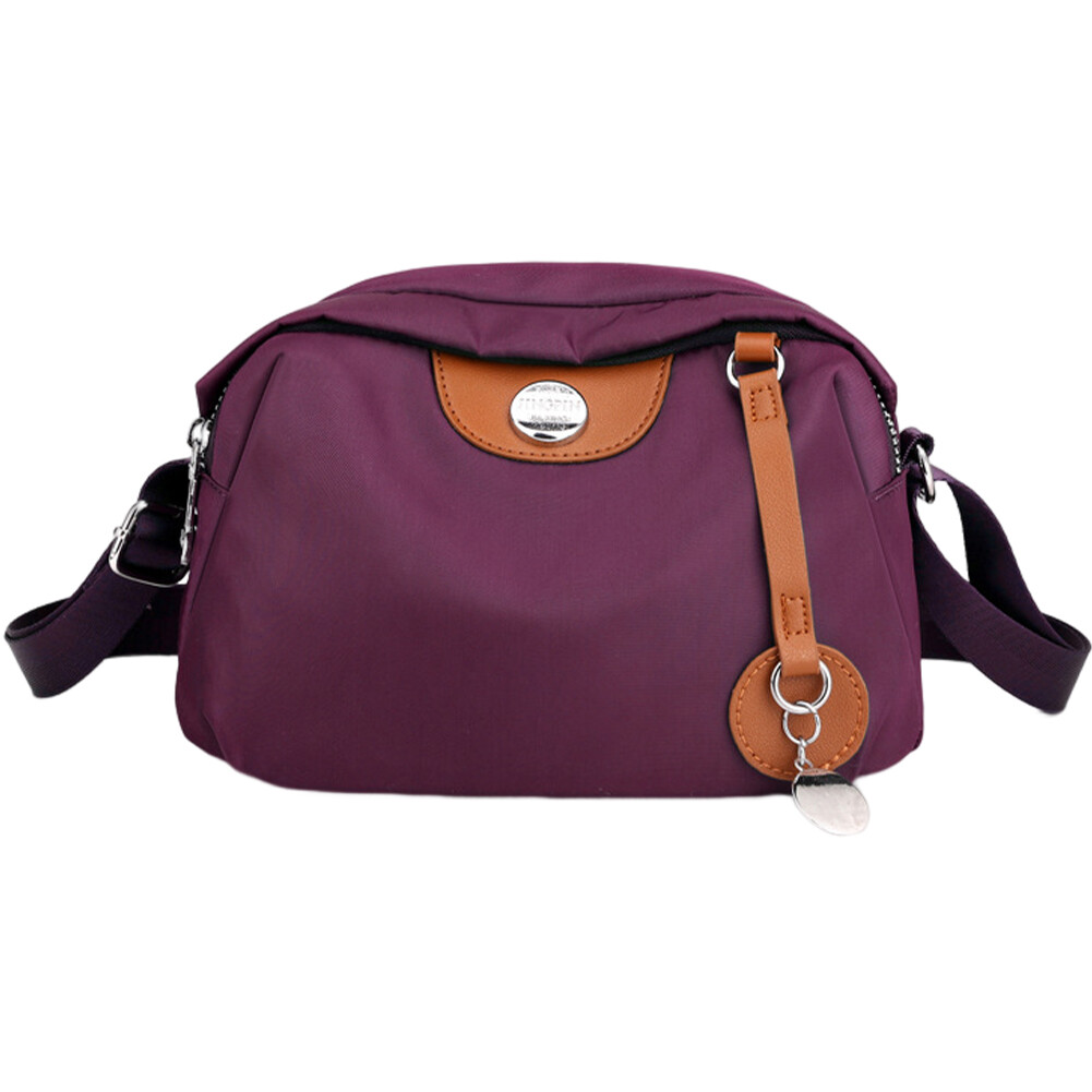 Longchamp Nylon Le Pliage Messenger Bag Burgundy Crossbody