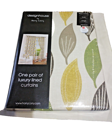 DESIGNHOUSE BY HARRY CORRY PAIR LUXURY LINED CURTAINS