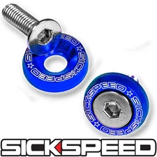 2 PC BLUE 5MM WINDSCREEN FENDER WASHER BOLT KIT FOR MOTORCYCLE WINDSHIELD M2