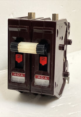  Wadsworth A240NI 40 Amp 2 Pole 2P Type A  METAL FOOT Circuit Breaker A240N A240