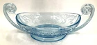 Fostoria Versailles Etched Azure Blue 14" Oval Two-Handle Scroll Console Bowl
