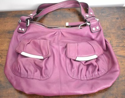 Vintage B. Makowsky mittelgroße Damenhandtasche weiches lila Leder
