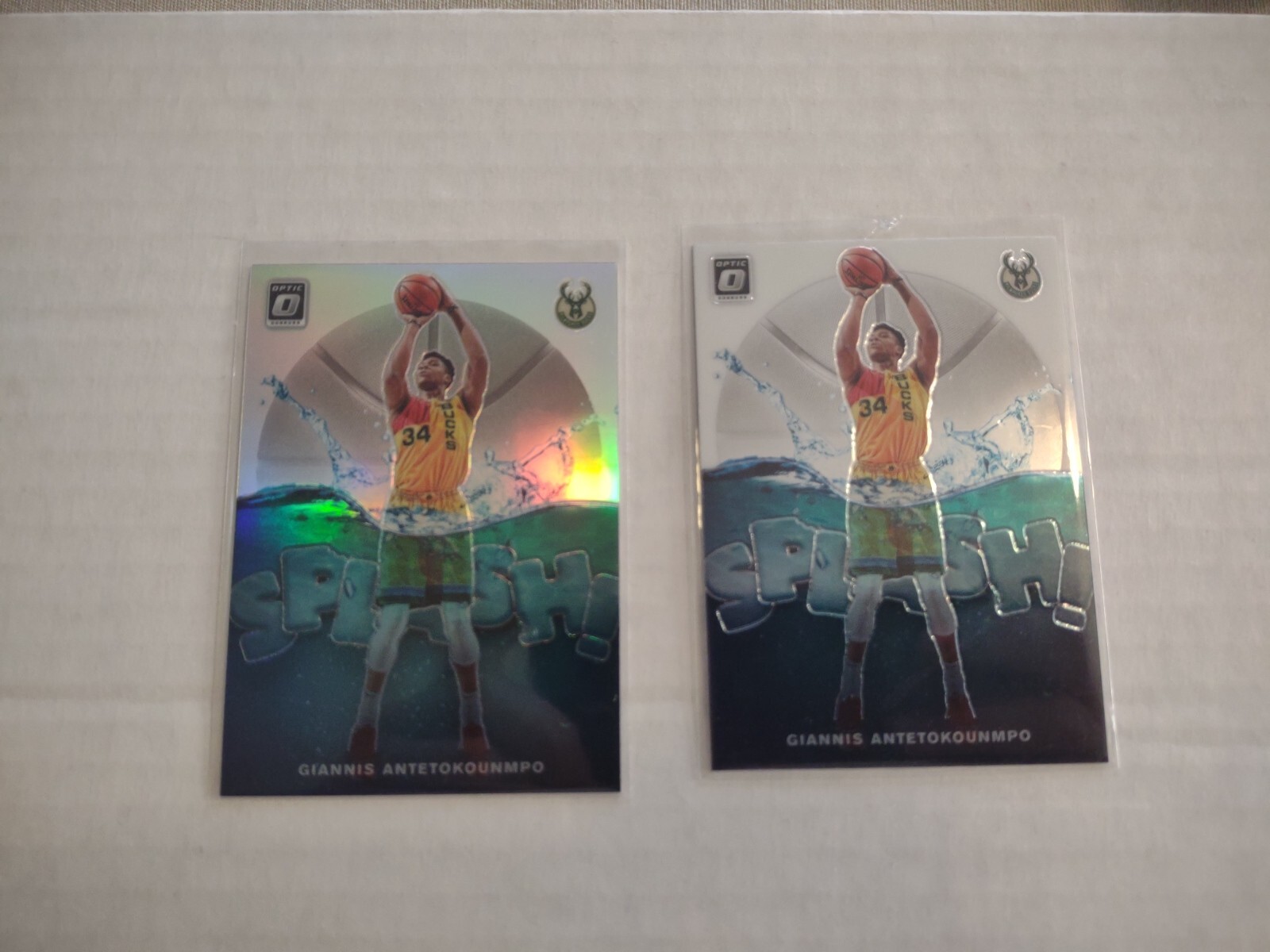 2019-20 Donruss Optic Splash! Silver Holo Prism #3 Giannis Antetokounmpo + Base