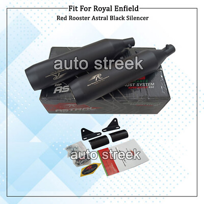 Fit Für Royal Enfield Super Meteor 650 Red Rooster Astral Black Auspuff Silencer