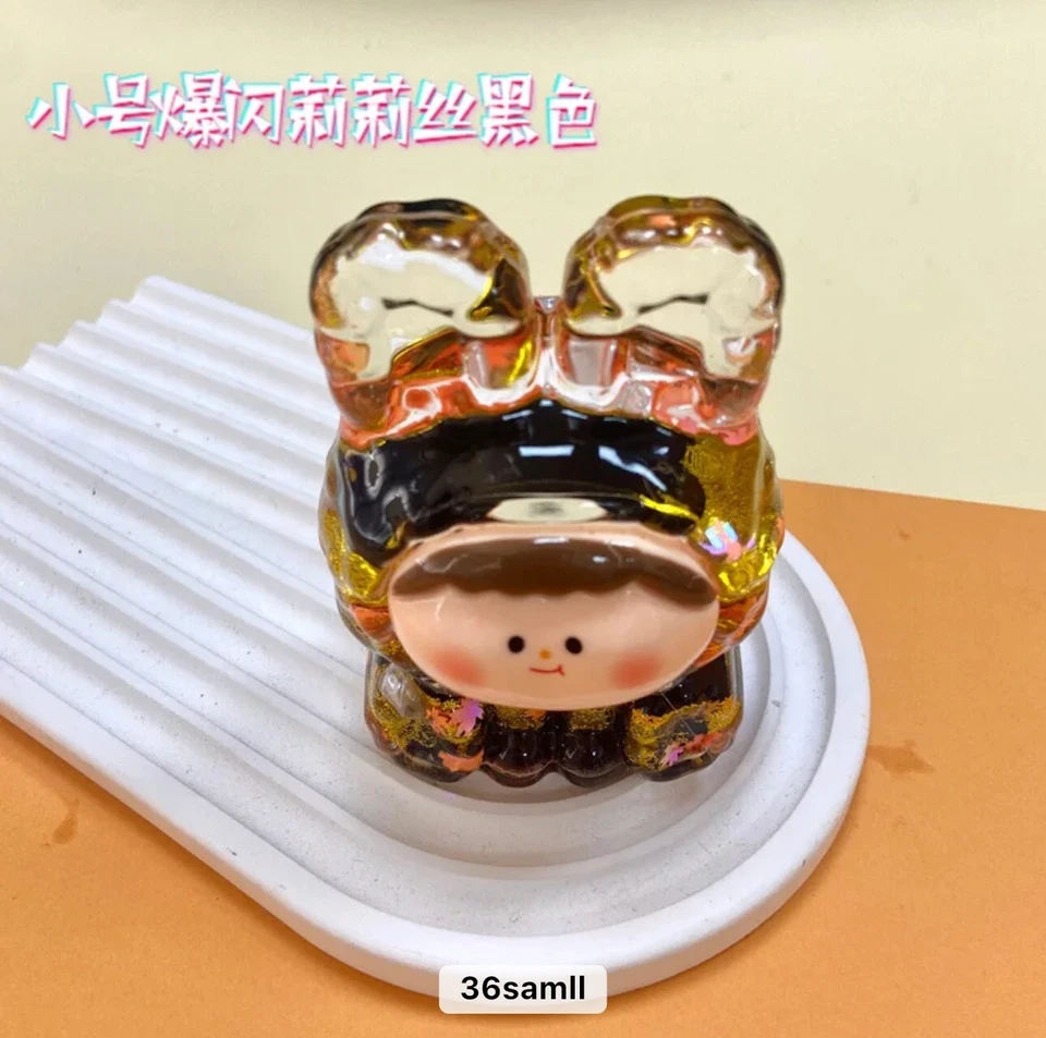 Linda muñeca decoración bolsa ciega de dibujos animados flash en aceite arena movediza KK acrílico maca Foto 3 de 4