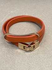 BCBG Orange Double Wrap Bracelet with Gold Tone Hardware