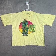 Vintage 90s Teenage Mutant Ninja Turtles The Movie T Shirt Adult Large Yellow