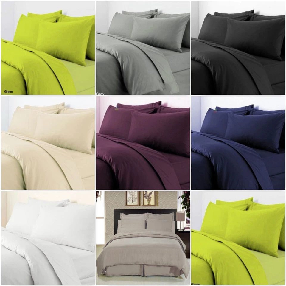 TC-300 Flat Sheet 100% Egyptian Cotton Sateen Plain Dyed Soft Bed Sheet All Size