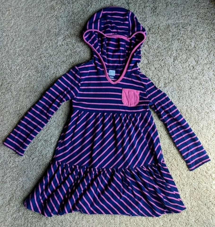 Vestido con Capucha Azul Marino Antiguo Rayas Azul Marino y Rosa, Calentadores de Piernas Hello Kitty Lentejuelas, 4 Foto 3 de 4