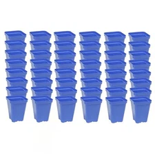 SUNPACK 3.3" x 3.3" Seed Starting Square Insert Pot, Blue, 4" (Pack of 48)