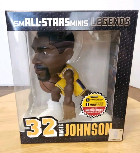 Magic Johnson Sm-AllStars Mini Legend Collectable Figure LA Lakers w/Mini Print