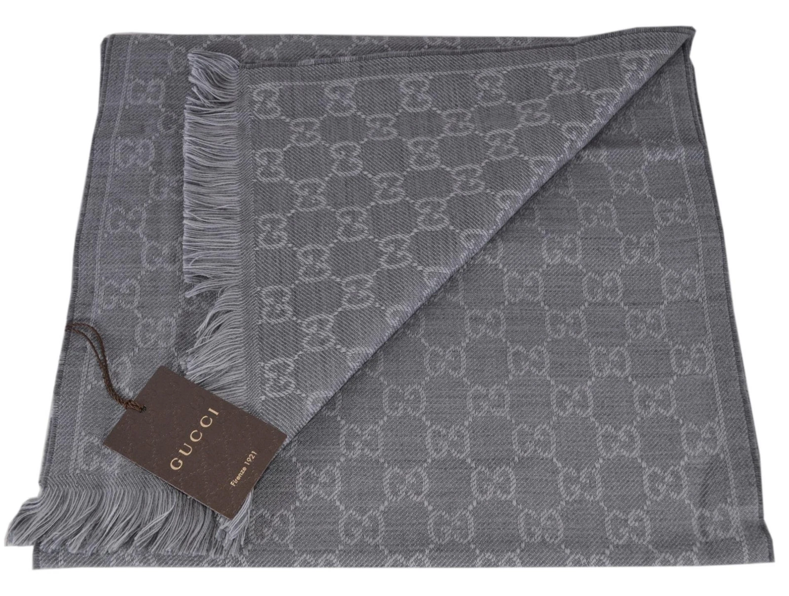 Silencieux écharpe gris réversible Arlisse GG Guccissima Gucci 544619 NEUF
