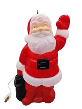 Vintage Sun Hill Santa Table Top Blow Mold Waving Plastic 13" Christmas 1990