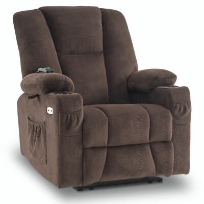 Mcombo Power Recliner Sofa Chair with Heat & Massage, USB for Living Room  8015